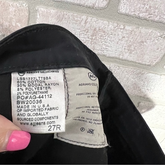 Ag NWOT Farrah High Rise Skinny Ankle Leatherette Jeans in Super Black Size 27 - Picture 11 of 11